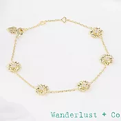 Wanderlust+Co 澳洲品牌 香檳金花朵手鍊 鑲鑽瑪格麗特手鍊 Daisy Multi