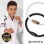 &MORE愛迪莫 GX Pro 石墨烯超傳導鈦鍺手環 M 質感玫金+黑色