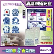 日本Febreze風倍清-W放置型果凍凝膠消臭劑補充盒130gx2入/盒(本品不含外蓋,長效除臭約60天,廚房客廳玄關鞋櫃臥室廁所香氛補充盒) 無香型(紫)