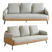 IDEA-艾森質感雙色皮革沙發組-三人沙發 橘色
