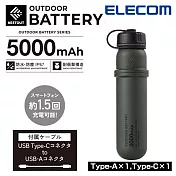 ELECOM NESTOUT戶外型行動電源5000mAh- 橄欖綠