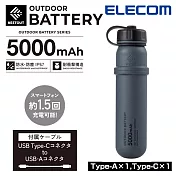 ELECOM NESTOUT戶外型行動電源5000mAh- 灰