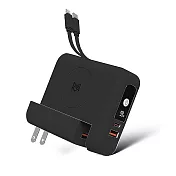 [野一夏] 三合一無線快充行動電源｜10000mAh 22.5W PD快充 無線充電+插頭+充電線  -黑色