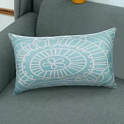 北歐簡約 棉麻舒適長型抱枕.腰靠枕_5款任選 圖騰綠