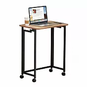【好氣氛家居】簡約便利移動折疊電腦桌 原木色+黑框