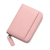 DF Flor Eden - 真皮日系簡約RFID 防盜刷卡套皮夾名片夾風琴卡包-共3色 淺粉