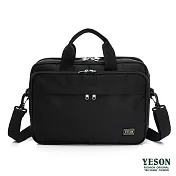 YESON - 台灣精品超耐磨多隔層牛津布大容量手提斜背公事包  黑色