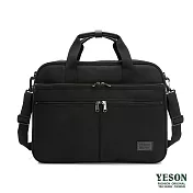 YESON - 臺灣精品多功能17吋筆電可插拉桿防護牛津布大容量公事包 黑色