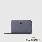 【BRAUN BUFFEL 德國小金牛】台灣總代理 洛菲諾P-II 雙層拉鍊零錢包-藍色/BF347-161A-NY