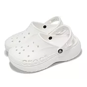 Crocs 洞洞鞋 Baya Platform Clog 女鞋 白 貝雅雲彩克駱格 厚底 增高 卡駱馳 208186100