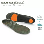 【美國SUPERfeet】健康慢跑登山健行多用途抑菌足弓鞋墊-森林綠C