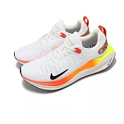 Nike 慢跑鞋 Reactx Infinity Run 4 男鞋 白 黃 橘 緩震 針織 運動鞋 HF4916-100 26.5cm WHITE/ORANGE