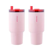 [CookPower 鍋寶] 珍珠粗吸管陶瓷隨行杯900ml 買1送1(3色選) 愛戀粉2入組