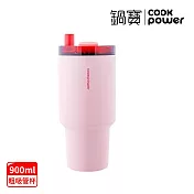 [CookPower 鍋寶] 珍珠粗吸管陶瓷隨行杯900ml_3色選 愛戀粉