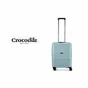 【Crocodile】鱷魚皮件 商務行李箱推薦  PC旅行箱 雙層防盜拉鍊 抗菌內裡 20吋 0111-08720- 鼠尾草綠