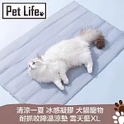 Pet Life 清涼一夏 冰感凝膠 犬貓寵物耐抓咬降溫涼墊 雪天藍XL