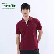 【遊遍天下】MIT台灣製男款環保紗抗UV吸濕排汗機能POLO衫 (GS1022) XL 暗紅