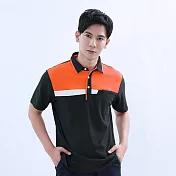 【遊遍天下】男款抗UV吸濕排汗機能POLO衫(GS1035) 3XL 黑桔