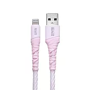 【REAICE】USB-A to Lightning 1.2M 耐磨編織充電/傳輸線 MFI認證 共5色(蘋果iPhone/iPad/平板適用) 乾燥玫瑰