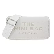MARC JACOBS THE LEATHER 荔枝紋翻蓋斜揹包-迷你/ 白