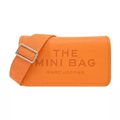 MARC JACOBS THE LEATHER 荔枝紋翻蓋斜揹包-迷你/ 橘