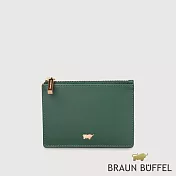 【BRAUN BUFFEL 德國小金牛】台灣總代理 城市-A 拉鍊零錢包-常綠色/BF841-163-EG