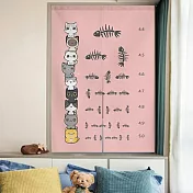 【巴芙洛】微風日系辦公家用門簾TWO系列(長門簾/門簾/日式門簾/風水簾/免打孔門簾/對開式門簾) 貓咪視力表