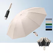 CS22 全自動黑膠環扣夜間反光反向勾勾傘 曜石黑