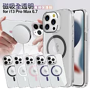 CITY BOSS for iPhone 13 Pro Max 6.7 磁吸全透明軍規保護殼  藍色