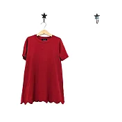TiDi × ViF 大女童紅色針織直筒洋裝/長版上衣 120CM 紅色