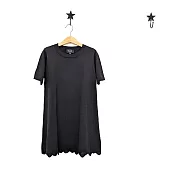 TiDi × ViF 大女童黑色針織直筒洋裝/長版上衣 120CM 黑色