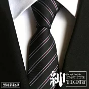 『紳-THE GENTRY』經典紳士商務休閒男性領帶  -黑紅斜紋款
