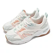 Skechers 休閒鞋 D Lite 4.0 女鞋 白 綠 輪胎大底 拼接 輕量 復古 896134NTLB 25cm NAT/LT.BLUE