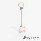 aziza 鏤空小象撞色吊飾鑰匙圈  撞色灰