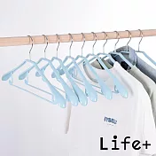 【Life+】北歐ins 乾濕兩用多功能防滑寬肩衣架5入/組 6色任選 藍色
