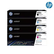 HP 【1黑3彩】原廠高列印量彩色四色碳粉匣 202X (CF500X/CF501X/CF502X/CF503X)