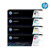 HP 【1黑3彩】原廠彩色四色碳粉匣 204A(CF510A/CF511A/CF512A/CF513A)