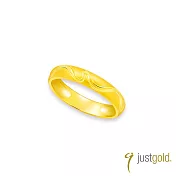 【Just Gold 鎮金店】予愛.長長久久 黃金對戒(寬版-男戒) 21 黃金