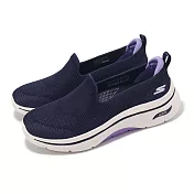 Skechers 休閒鞋 Go Walk Arch Fit 2.0-Lacy 女鞋 藍 米白 回彈 緩衝 健走鞋 125304NVLV