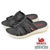 【SNAIL蝸牛】女 女大尺碼 拖鞋 網布 厚底 超輕量 透氣 彈力 EU35 黑色
