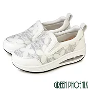 【GREEN PHOENIX】女 休閒鞋 懶人鞋 厚底鞋 氣墊 直套式 百搭 EU35 米色
