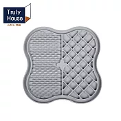 【Truly House】寵物頂級矽膠慢食墊 四葉草加大款 防打翻設計/慢食盤/防噎食碗/寵物碗(兩色任選) 灰色