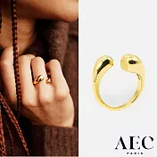 AEC PARIS 巴黎品牌 C型環抱戒指 簡約可調式金色戒指 LARGE RING IRENE