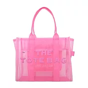 MARC JACOBS The Mesh TOTE 立體LOGO網紗透視托特包-大/ 糖果粉