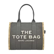 MARC JACOBS TOTE刺繡字母印花滾邊帆布托特包-大/ 深綠色