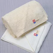 河上工藝所 今治認證有機棉 食用級酵素染 紗布毛巾 白色