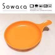 日本手工名陶 美濃燒 Sowaca 單柄多用途陶盤 (多色任選) 橙