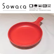 日本手工名陶 美濃燒 Sowaca 單柄多用途陶盤 (多色任選) 紅