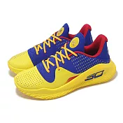 Under Armour 籃球鞋 Curry 4 Low Flotro 男鞋 黃 藍 Jam 支撐 回彈 咖哩 運動鞋 UA 3026620400