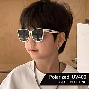 【SUNS】兒童偏光太陽眼鏡 時尚GM款韓版墨鏡 彈力壓不壞材質 寶麗來鏡片 抗UV400 S133 米白色